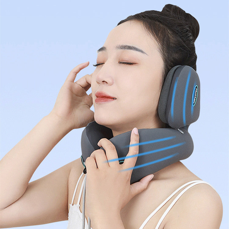 HKM-475795 U-Shaped Memory Foam Travel Pillow for Neck Support - Available in Gray & Pink