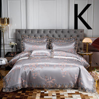 HKM-475987 Cotton Jacquard Four-Piece Bedding Set in Various Colors and Sizes