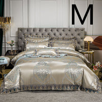 HKM-475987 Cotton Jacquard Four-Piece Bedding Set in Various Colors and Sizes
