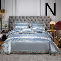 HKM-475987 Cotton Jacquard Four-Piece Bedding Set in Various Colors and Sizes