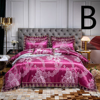 HKM-475987 Cotton Jacquard Four-Piece Bedding Set in Various Colors and Sizes