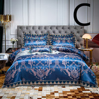 HKM-475987 Cotton Jacquard Four-Piece Bedding Set in Various Colors and Sizes