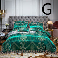 HKM-475987 Cotton Jacquard Four-Piece Bedding Set in Various Colors and Sizes