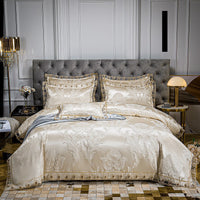 HKM-475987 Cotton Jacquard Four-Piece Bedding Set in Various Colors and Sizes