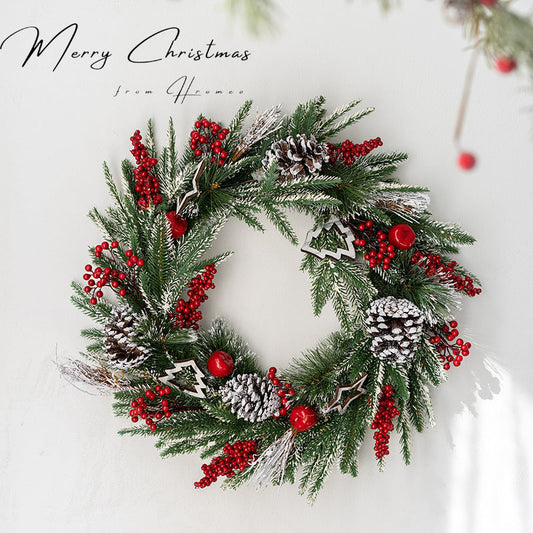 HKM-476115 Christmas Decoration Garland Wreath for Door Hanging - PVC PE Material, Multiple Color Options