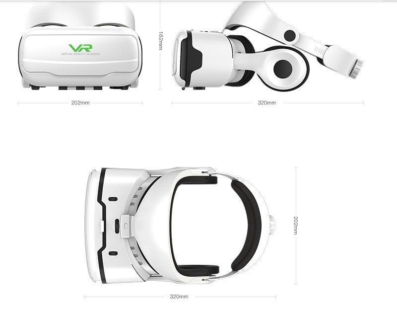 HKM-476243 Adjustable HD VR Glasses with Headset for 4.7-6.43 Inch Smartphones