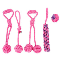 HKM-476307 Big and Small Dog Chew Toy Set with Colorful Cotton Balls and Corn on the Cob