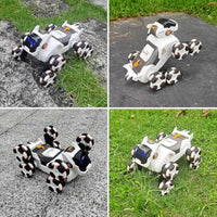 HKM-476307 Remote Control Stunt Robot Dog Toy Car with 8 Wheels, Light & Sound Features for Kids Ages 5 and Up