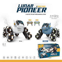 HKM-476307 Remote Control Stunt Robot Dog Toy Car with 8 Wheels, Light & Sound Features for Kids Ages 5 and Up