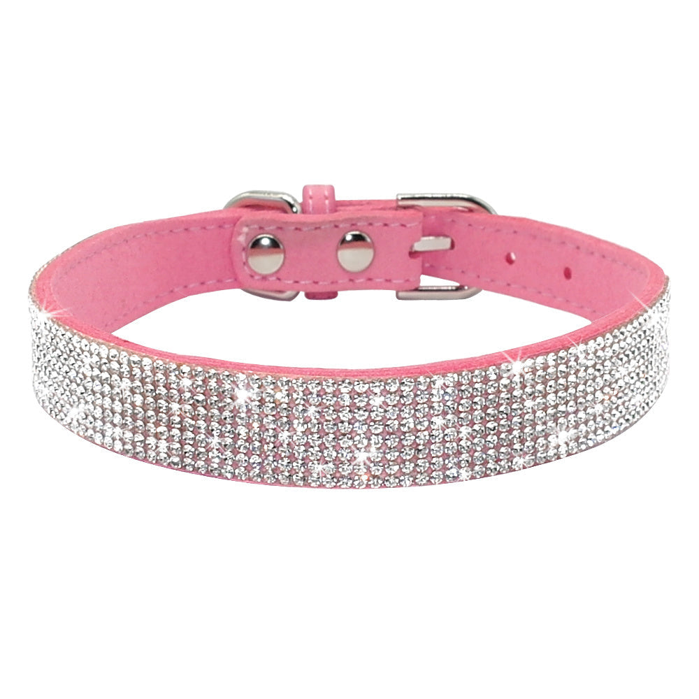 HKM-476371 Comfortable Velvet Pet Leash with Rhinestones for Small to Medium Dogs and Cats