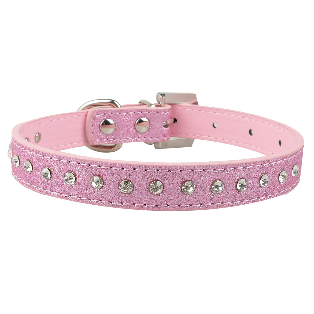 HKM-476371 Comfortable Velvet Pet Leash with Rhinestones for Small to Medium Dogs and Cats
