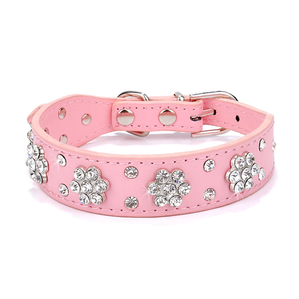 HKM-476371 Comfortable Velvet Pet Leash with Rhinestones for Small to Medium Dogs and Cats