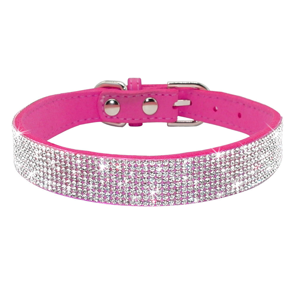 HKM-476371 Comfortable Velvet Pet Leash with Rhinestones for Small to Medium Dogs and Cats