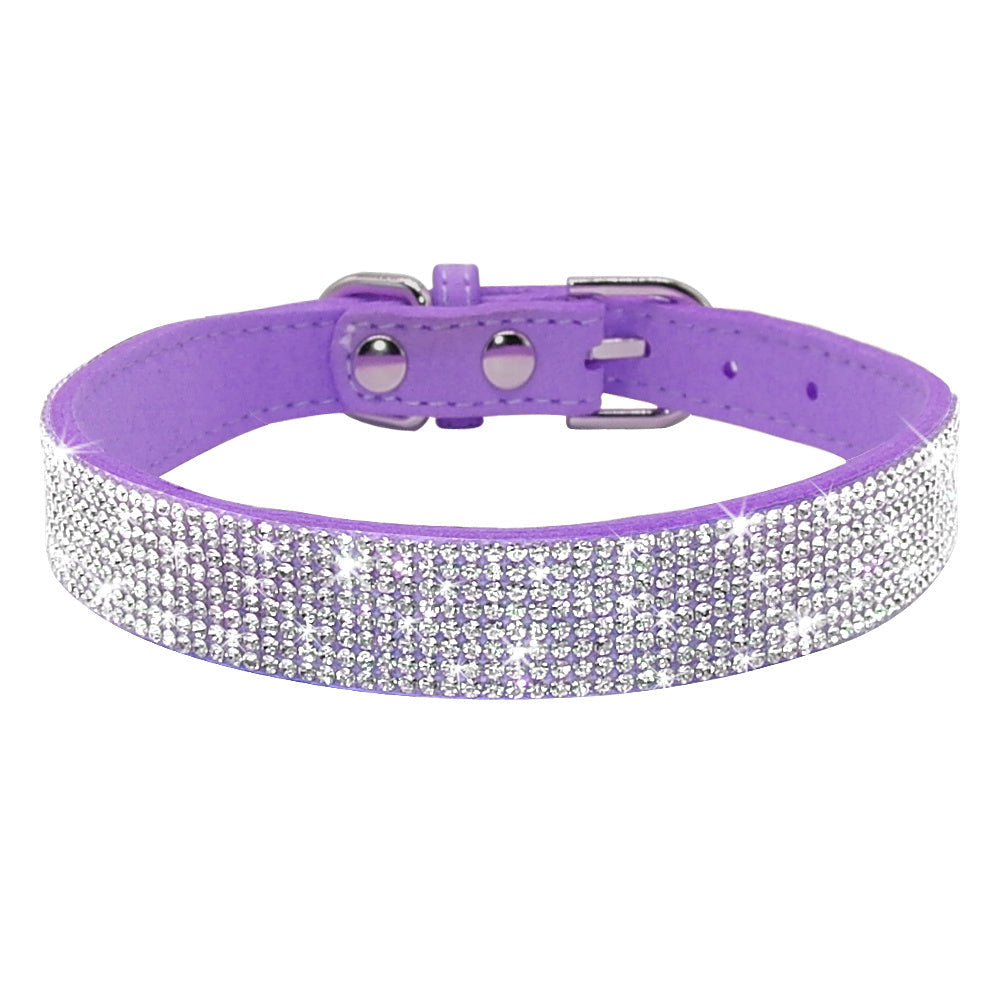 HKM-476371 Comfortable Velvet Pet Leash with Rhinestones for Small to Medium Dogs and Cats