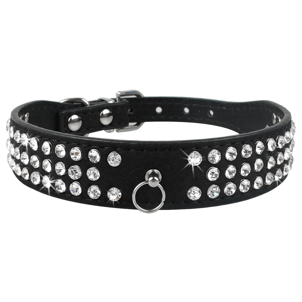 HKM-476371 Comfortable Velvet Pet Leash with Rhinestones for Small to Medium Dogs and Cats