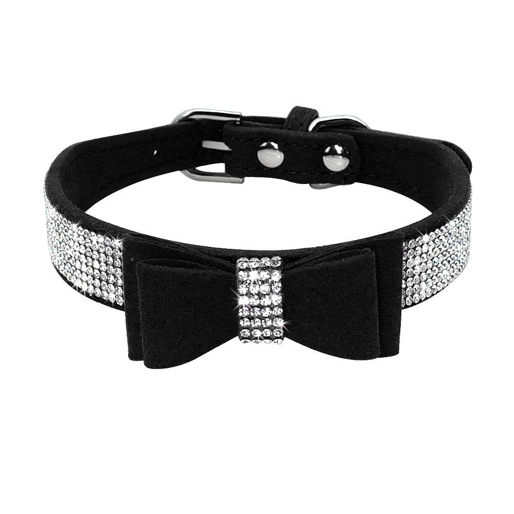 HKM-476371 Comfortable Velvet Pet Leash with Rhinestones for Small to Medium Dogs and Cats