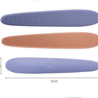 HKM-476435 Cat Tongue Comb - Dual-Sided Soft ABS Grooming Tool for Cats in Morandi Gray and Powder