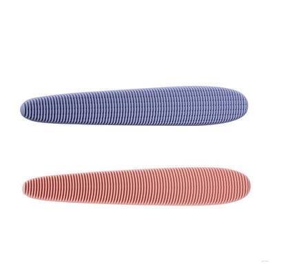 HKM-476435 Cat Tongue Comb - Dual-Sided Soft ABS Grooming Tool for Cats in Morandi Gray and Powder