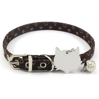 HKM-476499 Double-Sided Laser Engraved Pet Collar with Copper Bell - Flower Pattern, Adjustable Sizes XXS to M