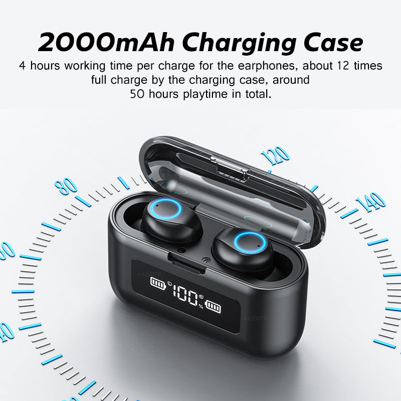HKM-476563 Wireless Sports Bluetooth Headset with Waterproof Design and 9D Bass Sound