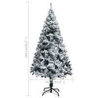 HKM-476627 Snow-Covered Artificial Christmas Tree, 150 cm PVC with Metal Stand