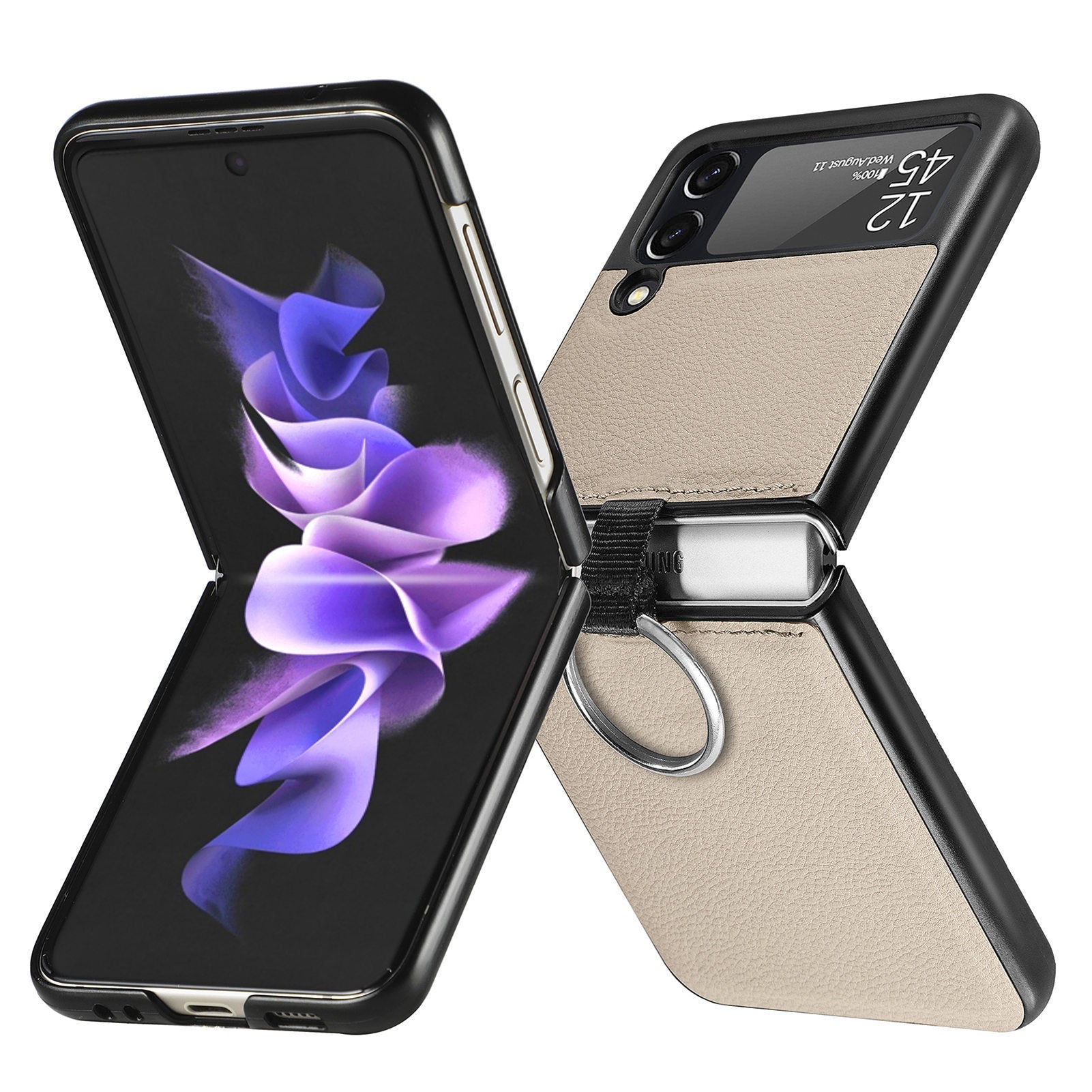HKM-476755 Leather Style Mobile Phone Case for Samsung - Durable PU and PC Protection in Multiple Colors