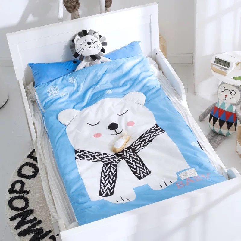 HKM-476819 Coral Baby Sleeping Bag - Soft Short Plush & 100% Cotton, 150cm Height, 75cm Width