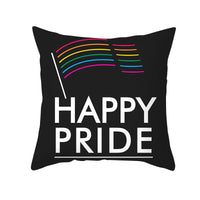 HKM-476883 Heart-Shaped Rainbow Love Pattern Pillowcase - Nordic Style, Peach Skin Fabric, No Filling