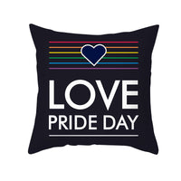 HKM-476883 Heart-Shaped Rainbow Love Pattern Pillowcase - Nordic Style, Peach Skin Fabric, No Filling