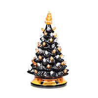 HKM-476947 Ceramic Halloween Pumpkin Tree Decoration - Glazed White Pottery Ornament