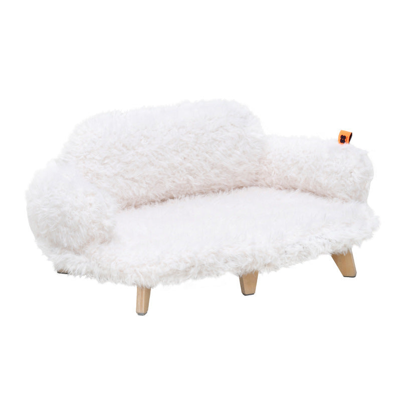 HKM-476947 Luxurious Wooden Pet Bed for Small to Medium Dogs and Cats – Removable Cover, Multi-layer Plywood and Velvet