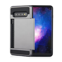 HKM-477203 TPU and PC Dual Layer Shockproof Phone Case with Card Slots for Samsung Galaxy S10, S9, Note 10, and More