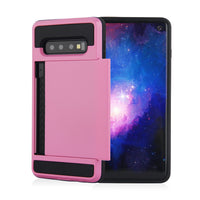 HKM-477203 TPU and PC Dual Layer Shockproof Phone Case with Card Slots for Samsung Galaxy S10, S9, Note 10, and More