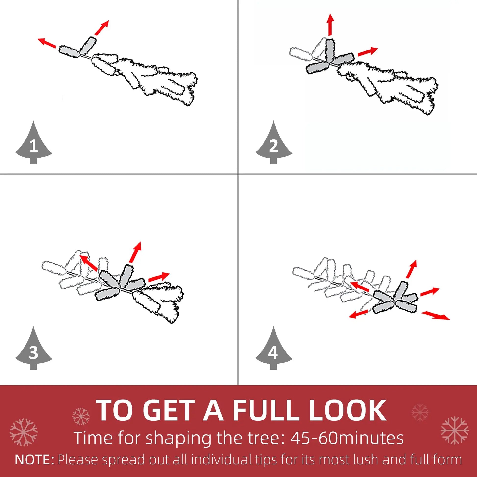 KTX-477267 9' Snow Flocked Pine Artificial Christmas Tree with 1159 Realistic Branches and Green PET Material