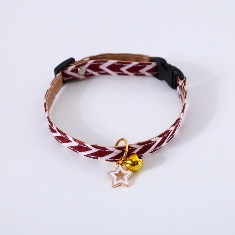 HKM-477523 Sunflower Adjustable Pet Collar in Floral Cotton Polyester - All Seasons, Size S (17-32cm)