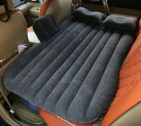 HKM-477587 Inflatable Car Bed with Flocking Cloth, Storage Bag, 2 Pillows, and Pump - Universal Fit for Five-Seater Cars