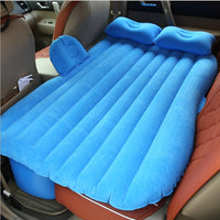 HKM-477587 Inflatable Car Bed with Flocking Cloth, Storage Bag, 2 Pillows, and Pump - Universal Fit for Five-Seater Cars