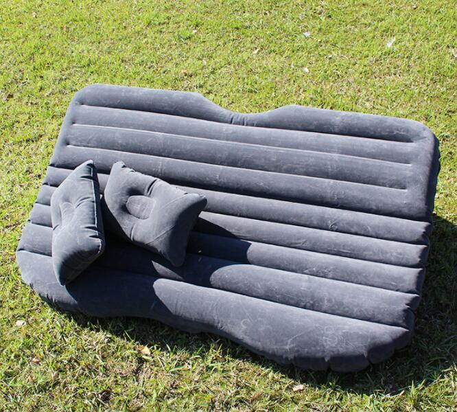 HKM-477587 Inflatable Car Bed with Flocking Cloth, Storage Bag, 2 Pillows, and Pump - Universal Fit for Five-Seater Cars