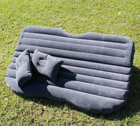 HKM-477587 Inflatable Car Bed with Flocking Cloth, Storage Bag, 2 Pillows, and Pump - Universal Fit for Five-Seater Cars