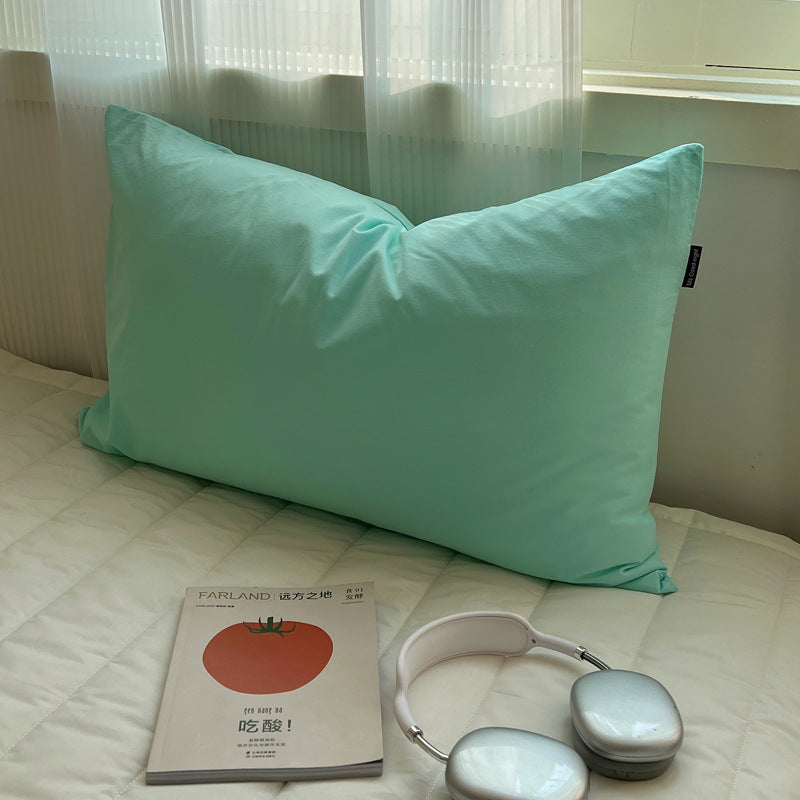 HKM-477651 Solid Color Washed Cotton Pillowcase 48x74cm, 100% Pure Cotton, Ins Style