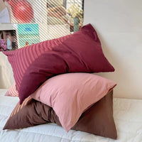 HKM-477651 Solid Color Washed Cotton Pillowcase 48x74cm, 100% Pure Cotton, Ins Style