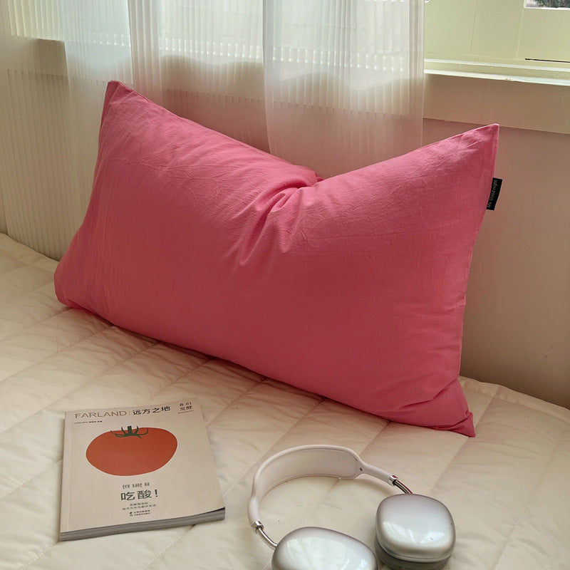 HKM-477651 Solid Color Washed Cotton Pillowcase 48x74cm, 100% Pure Cotton, Ins Style