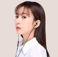 HKM-477715 Dual-Unit Half-In Ear Headphones - Black and White, 1.25m Cable Length