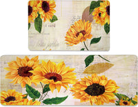 HKM-477715 Fall-Themed Non-Slip Anti-Fatigue Kitchen Mat Set - Waterproof and Heavy Duty Comfort Rug for Home and Office