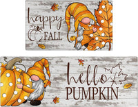 HKM-477715 Fall-Themed Non-Slip Anti-Fatigue Kitchen Mat Set - Waterproof and Heavy Duty Comfort Rug for Home and Office