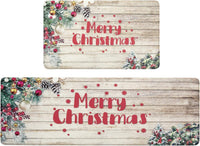 HKM-477715 Fall-Themed Non-Slip Anti-Fatigue Kitchen Mat Set - Waterproof and Heavy Duty Comfort Rug for Home and Office