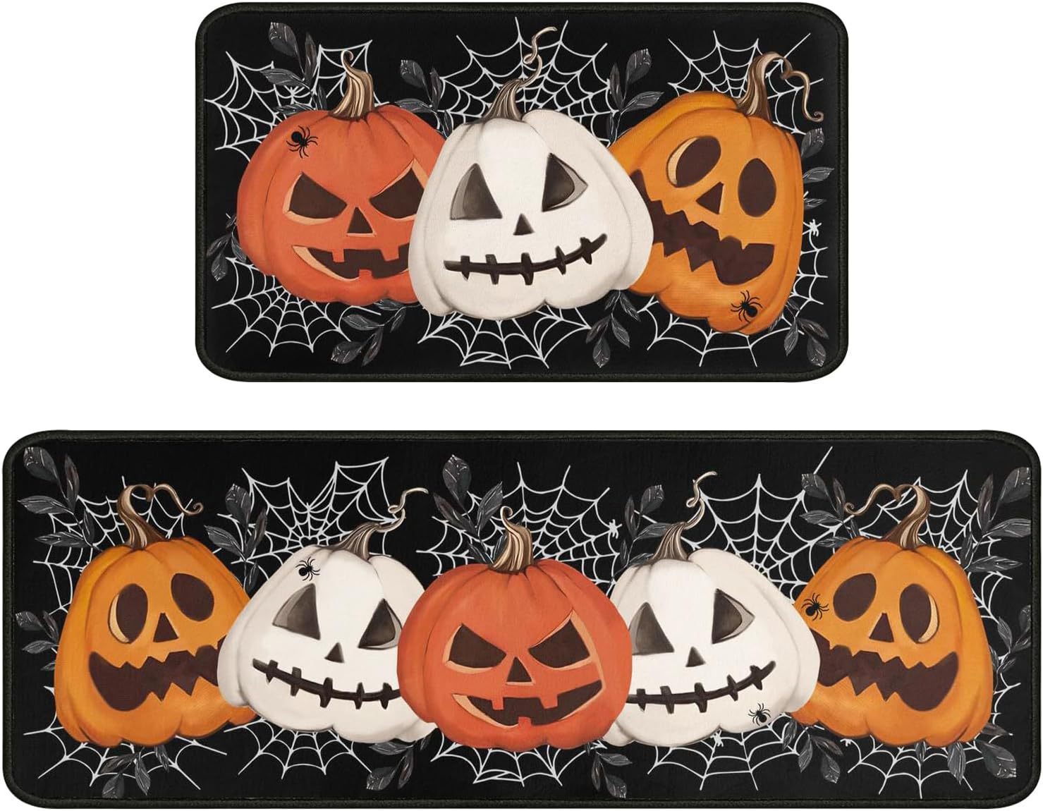 HKM-477715 Fall-Themed Non-Slip Anti-Fatigue Kitchen Mat Set - Waterproof and Heavy Duty Comfort Rug for Home and Office