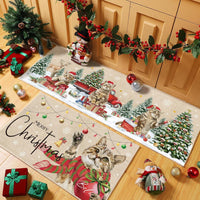 HKM-477715 Fall-Themed Non-Slip Anti-Fatigue Kitchen Mat Set - Waterproof and Heavy Duty Comfort Rug for Home and Office