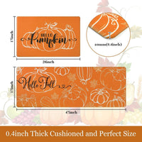 HKM-477715 Fall-Themed Non-Slip Anti-Fatigue Kitchen Mat Set - Waterproof and Heavy Duty Comfort Rug for Home and Office
