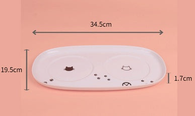 HKM-477843 Ceramic Cat Water Bowl with Scale - Ideal for Kittens and Adult Cats, Includes Food and Water Bowls